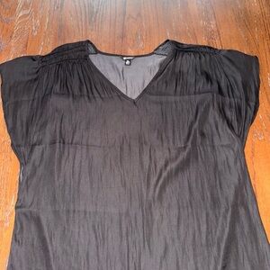Black V-Neck Women's Top